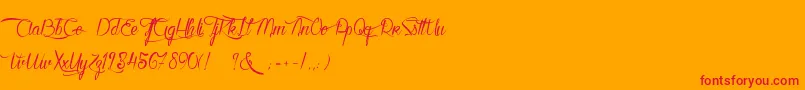 Шрифт KarineAimeLesChocolats – красные шрифты на оранжевом фоне