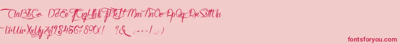 Шрифт KarineAimeLesChocolats – красные шрифты на розовом фоне