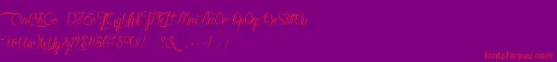KarineAimeLesChocolats-Schriftart – Rote Schriften auf violettem Hintergrund