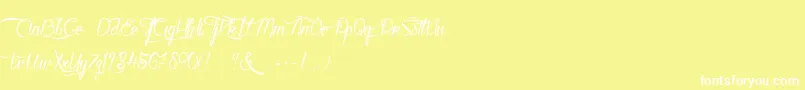 フォントKarineAimeLesChocolats – 黄色い背景に白い文字