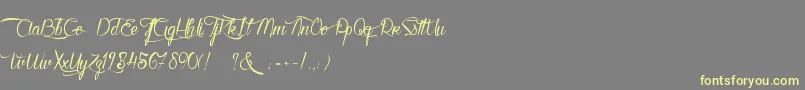 KarineAimeLesChocolats Font – Yellow Fonts on Gray Background