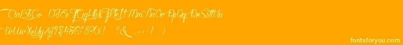 KarineAimeLesChocolats Font – Yellow Fonts on Orange Background