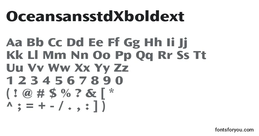 Шрифт OceansansstdXboldext – алфавит, цифры, специальные символы