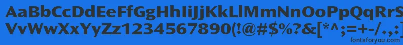Шрифт OceansansstdXboldext – чёрные шрифты на синем фоне