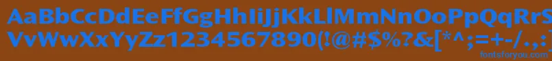 OceansansstdXboldext Font – Blue Fonts on Brown Background