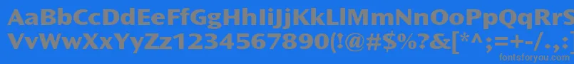 フォントOceansansstdXboldext – 青い背景に灰色の文字