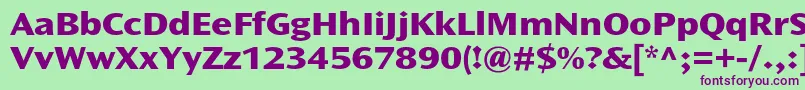 OceansansstdXboldext Font – Purple Fonts on Green Background