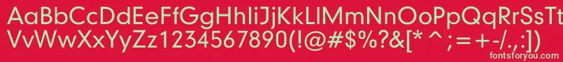 フォントGarciaLight – 赤い背景に緑の文字