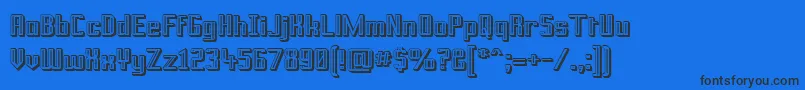 PrussianBrewOffset Font – Black Fonts on Blue Background