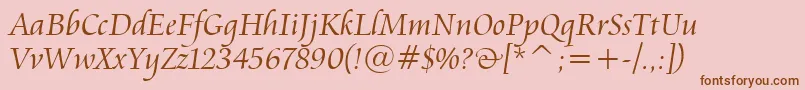CataneoLightBt-Schriftart – Braune Schriften auf rosa Hintergrund