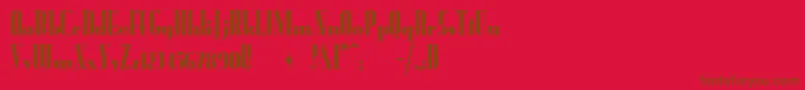 フォントRadioranch – 赤い背景に茶色の文字