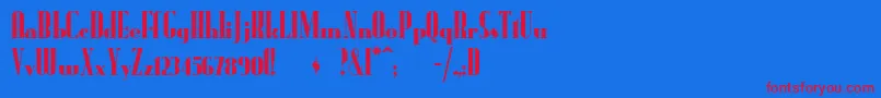 フォントRadioranch – 赤い文字の青い背景