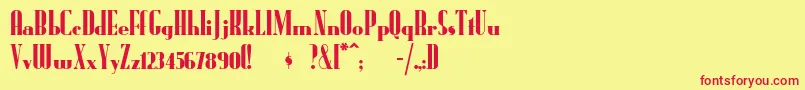 フォントRadioranch – 赤い文字の黄色い背景