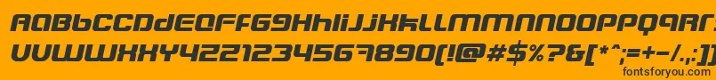 BlasterEternalItalic-Schriftart – Schwarze Schriften auf orangefarbenem Hintergrund