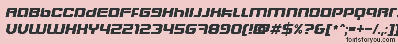 BlasterEternalItalic-fontti – mustat fontit vaaleanpunaisella taustalla