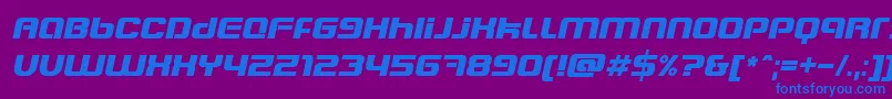 Шрифт BlasterEternalItalic – синие шрифты на фиолетовом фоне