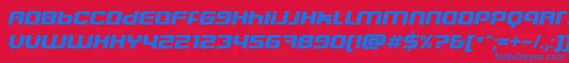 Шрифт BlasterEternalItalic – синие шрифты на красном фоне