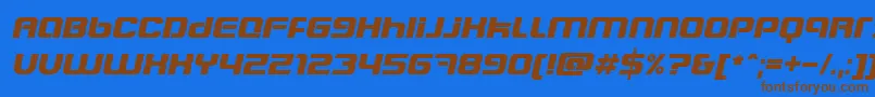 BlasterEternalItalic Font – Brown Fonts on Blue Background