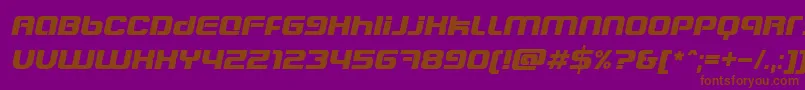 BlasterEternalItalic-Schriftart – Braune Schriften auf violettem Hintergrund