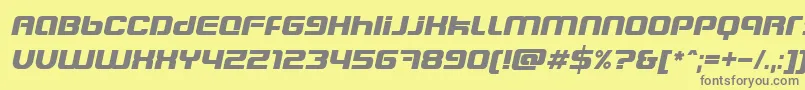 Czcionka BlasterEternalItalic – szare czcionki na żółtym tle