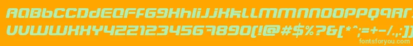 BlasterEternalItalic Font – Green Fonts on Orange Background