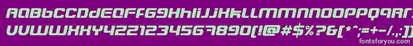 フォントBlasterEternalItalic – 紫の背景に緑のフォント