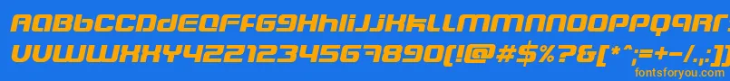 BlasterEternalItalic Font – Orange Fonts on Blue Background