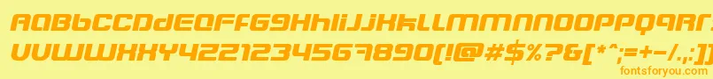 BlasterEternalItalic Font – Orange Fonts on Yellow Background