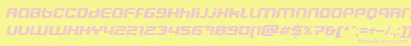 BlasterEternalItalic-fontti – vaaleanpunaiset fontit keltaisella taustalla