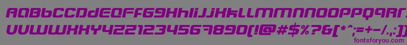 フォントBlasterEternalItalic – 紫色のフォント、灰色の背景