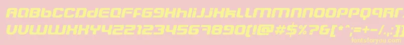 BlasterEternalItalic-fontti – keltaiset fontit vaaleanpunaisella taustalla
