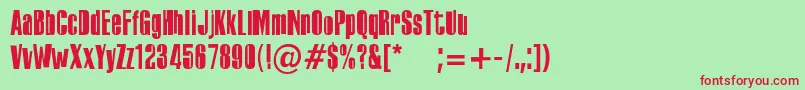 PfoffbeatHip Font – Red Fonts on Green Background