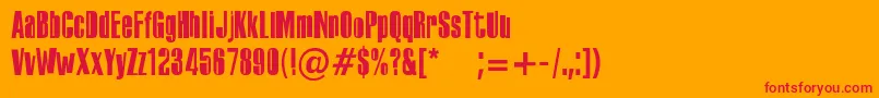 フォントPfoffbeatHip – オレンジの背景に赤い文字