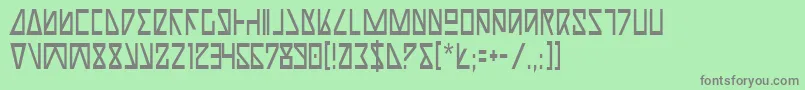 フォントNickTurboCondensed – 緑の背景に灰色の文字