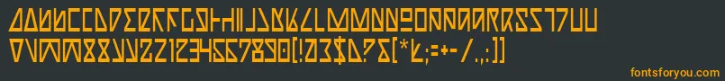 フォントNickTurboCondensed – 黒い背景にオレンジの文字