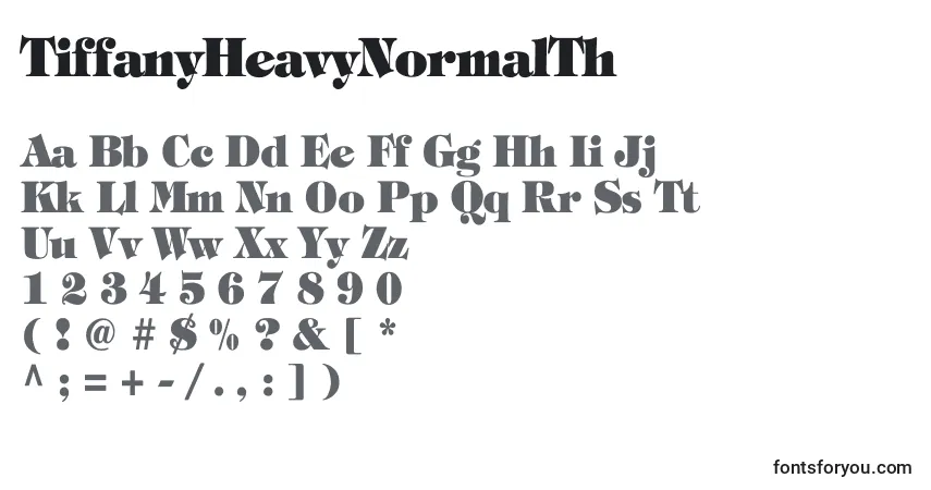 Czcionka TiffanyHeavyNormalTh – alfabet, cyfry, specjalne znaki