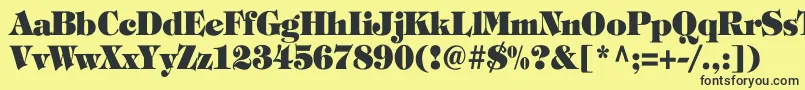 TiffanyHeavyNormalTh Font – Black Fonts on Yellow Background