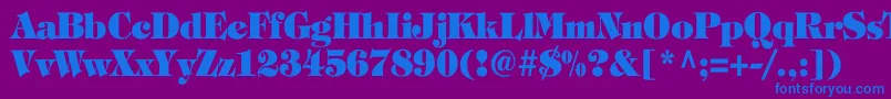 フォントTiffanyHeavyNormalTh – 紫色の背景に青い文字