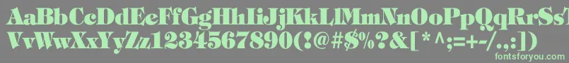 TiffanyHeavyNormalTh Font – Green Fonts on Gray Background