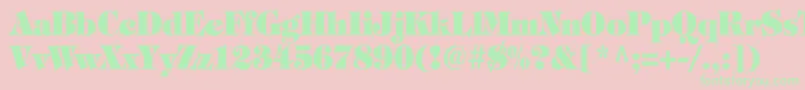 TiffanyHeavyNormalTh Font – Green Fonts on Pink Background