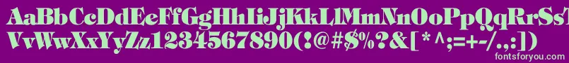 TiffanyHeavyNormalTh Font – Green Fonts on Purple Background