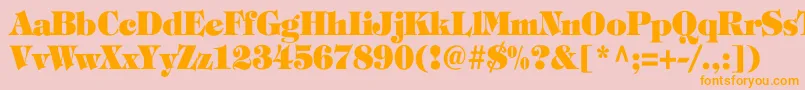 TiffanyHeavyNormalTh-Schriftart – Orangefarbene Schriften auf rosa Hintergrund