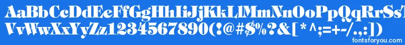 フォントTiffanyHeavyNormalTh – 青い背景に白い文字