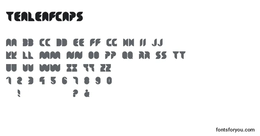 Шрифт TeaLeafCaps – алфавит, цифры, специальные символы