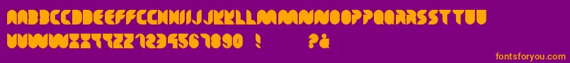 Шрифт TeaLeafCaps – оранжевые шрифты на фиолетовом фоне