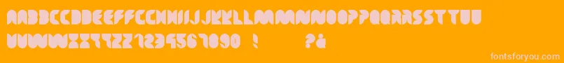 TeaLeafCaps-Schriftart – Rosa Schriften auf orangefarbenem Hintergrund