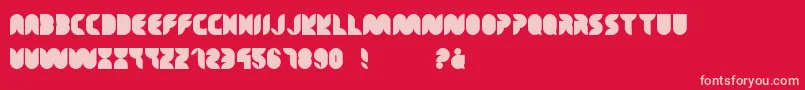 TeaLeafCaps Font – Pink Fonts on Red Background