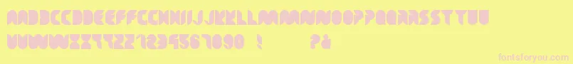 TeaLeafCaps Font – Pink Fonts on Yellow Background