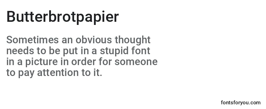Review of the Butterbrotpapier Font