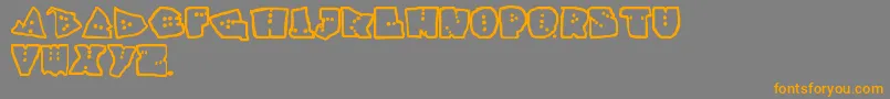 Interzon-Schriftart – Orangefarbene Schriften auf grauem Hintergrund